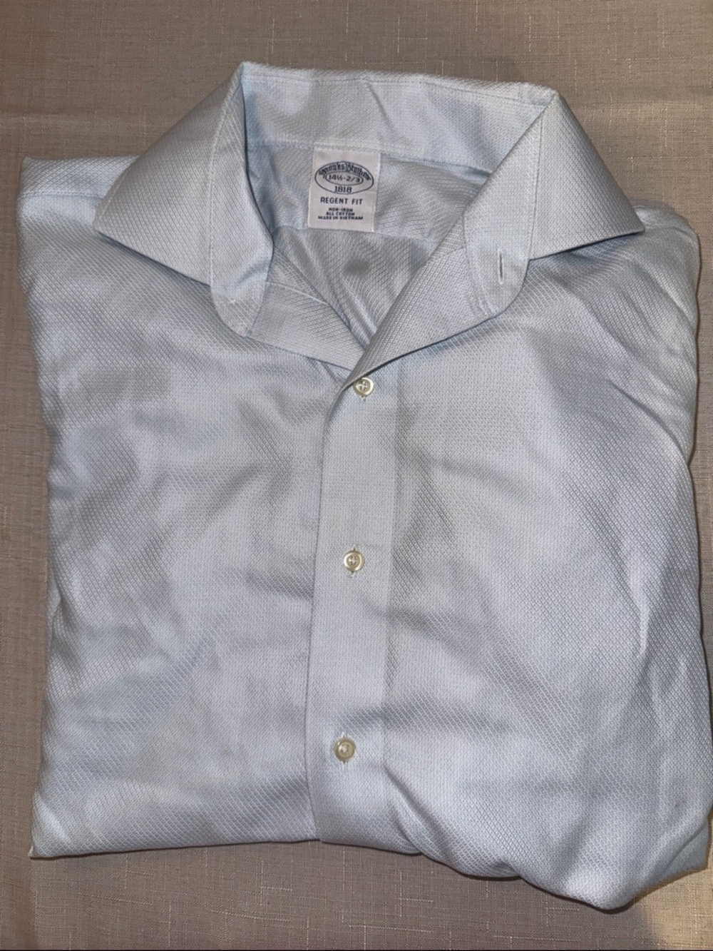 Brooks Brothers Light Blue Men's Dress Shirt - Regent Fit